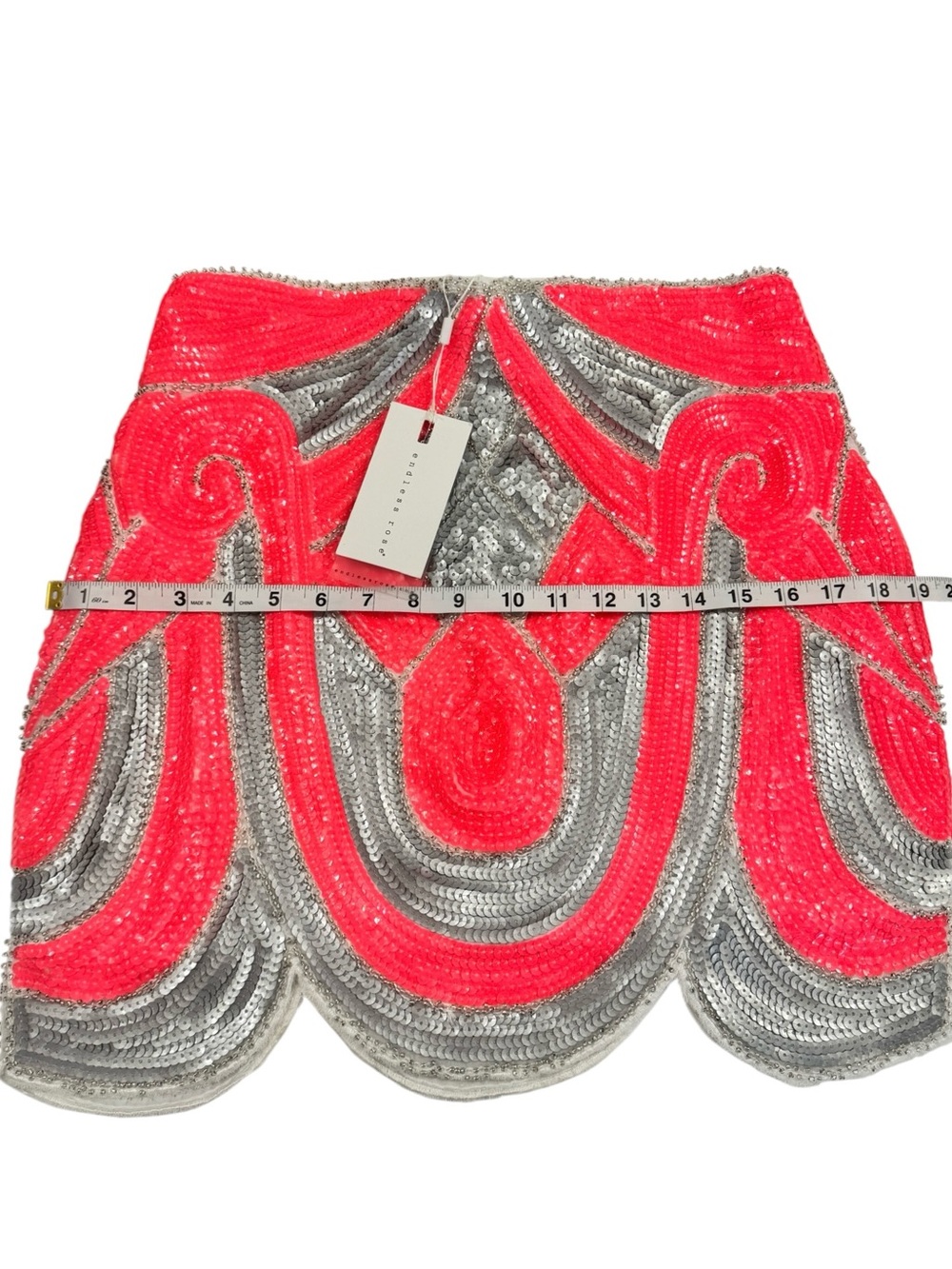 Endless Rose Pink and Silver Sequined Mini Skirt - Picture 3 of 8
